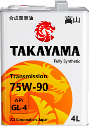 Трансмиссионное масло TAKAYAMA Transmission SAE GL-4  75W-90  4 л. синт.