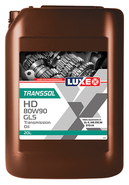 Трансмиссионное масло LUXE Transsol HD GL5  80W-90  20 л. мин.