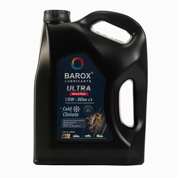 Моторное масло BAROX ULTRA Revo Plus 5W-30 C3 SN  синт.  4 л.